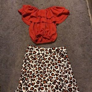 Girl  crop top and skirt